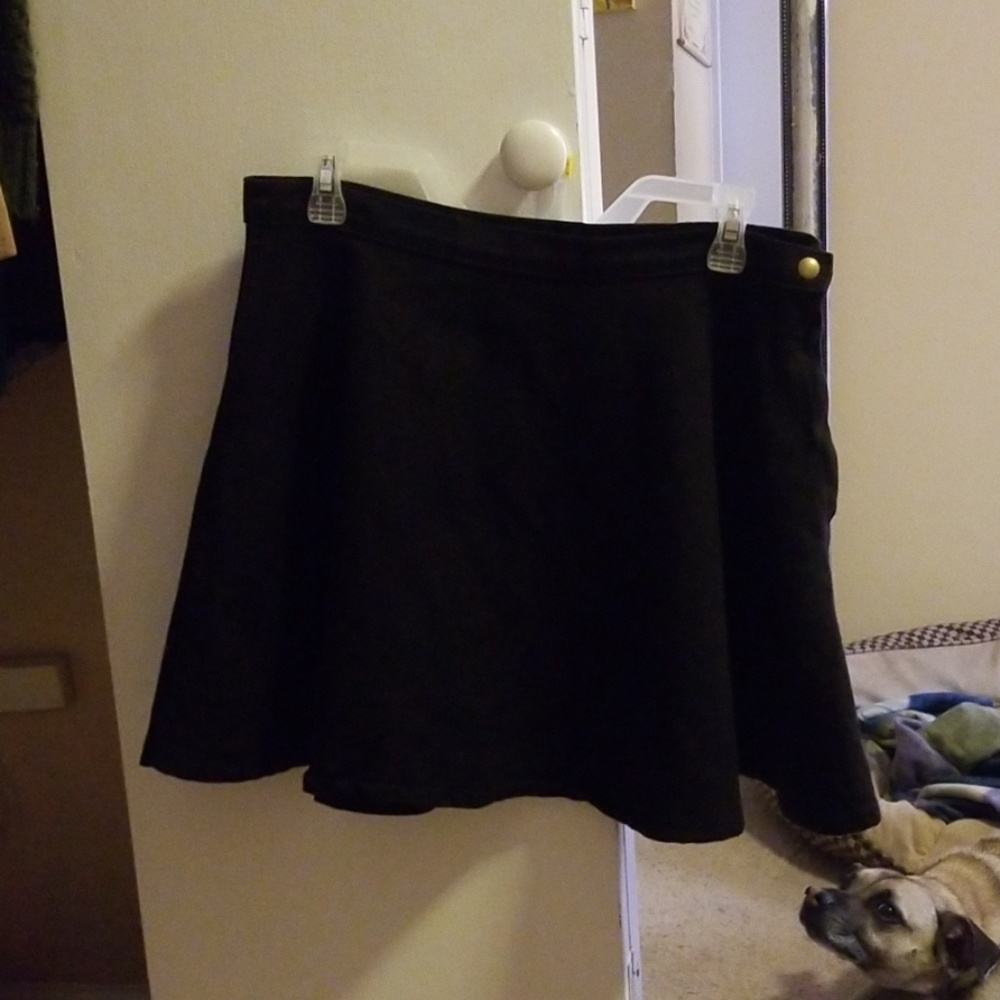 Black denim skirt